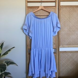 Brigette Bardot Blue Periwinkle Off Shoulder Dress